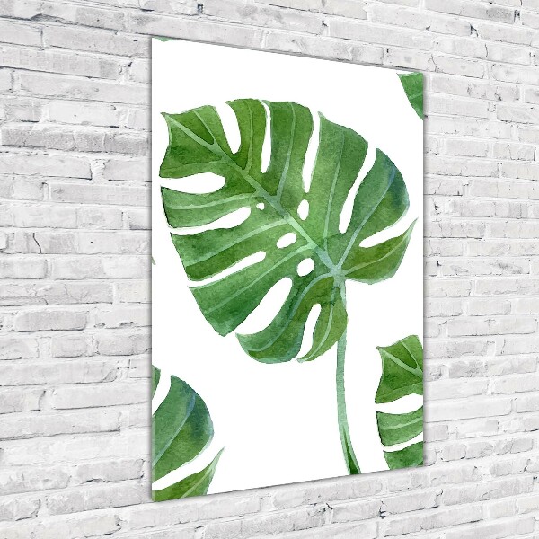 Quadro vetro verticale Monstera