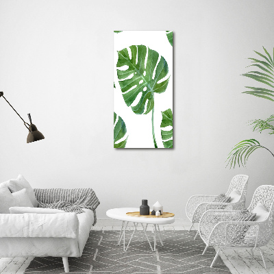 Quadro vetro verticale Monstera