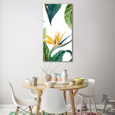 Quadro vetro verticale Strelitzia reginae