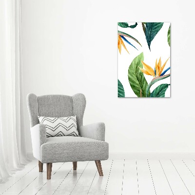 Quadro vetro verticale Strelitzia reginae