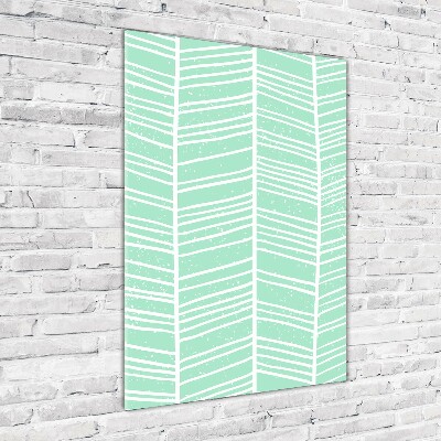 Quadro stampa su vetro verticale Motivo a spina di pesce