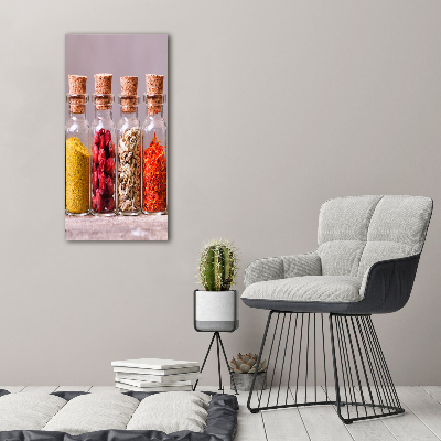 Quadro stampa su vetro verticale Spezie colorate