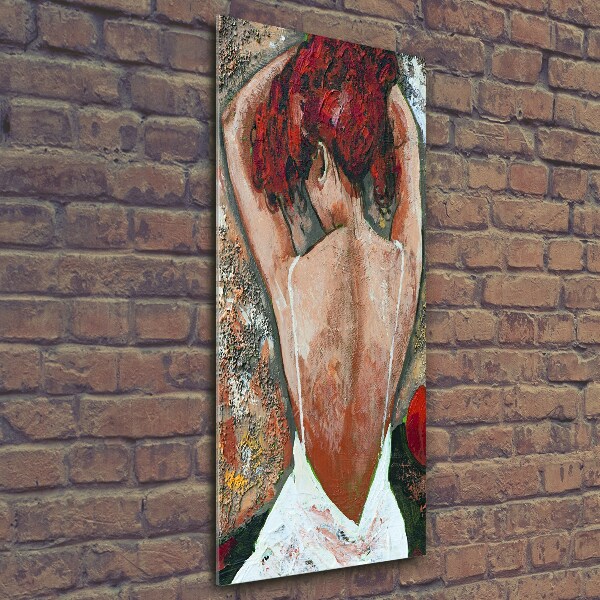 Quadro stampa su vetro verticale Donna