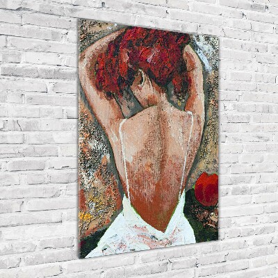 Quadro stampa su vetro verticale Donna
