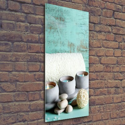 Quadro stampa su vetro verticale Candele