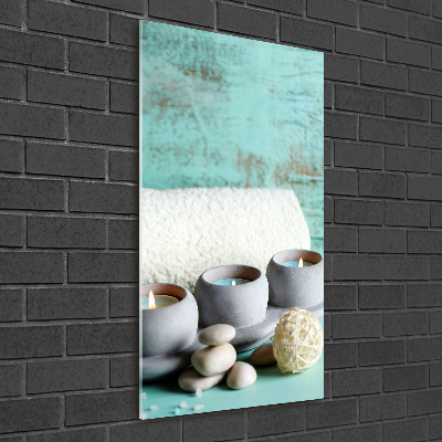 Quadro stampa su vetro verticale Candele