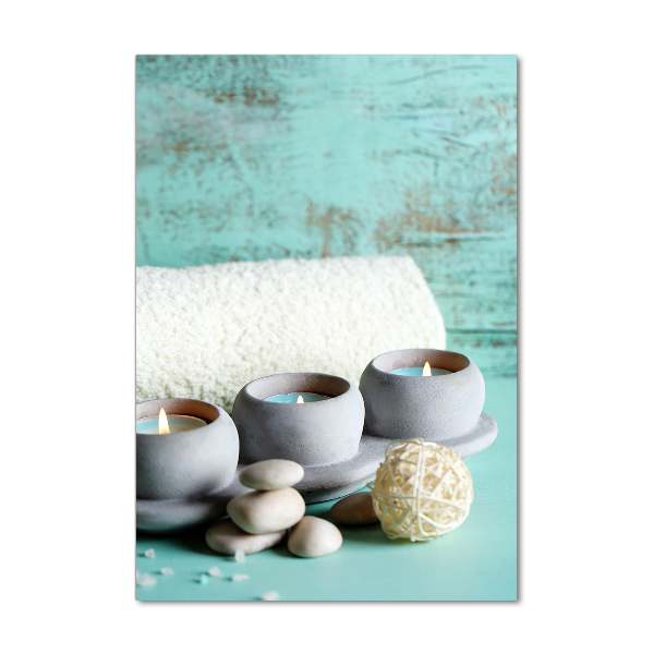 Quadro stampa su vetro verticale Candele