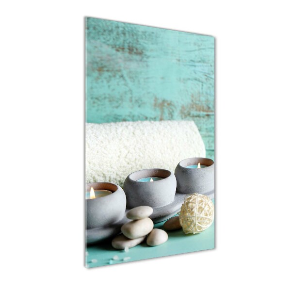 Quadro stampa su vetro verticale Candele