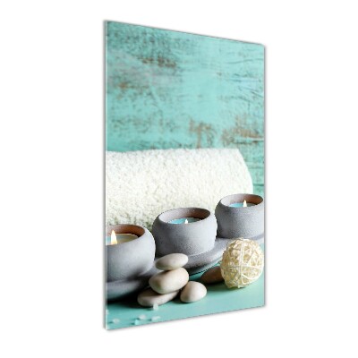 Quadro stampa su vetro verticale Candele