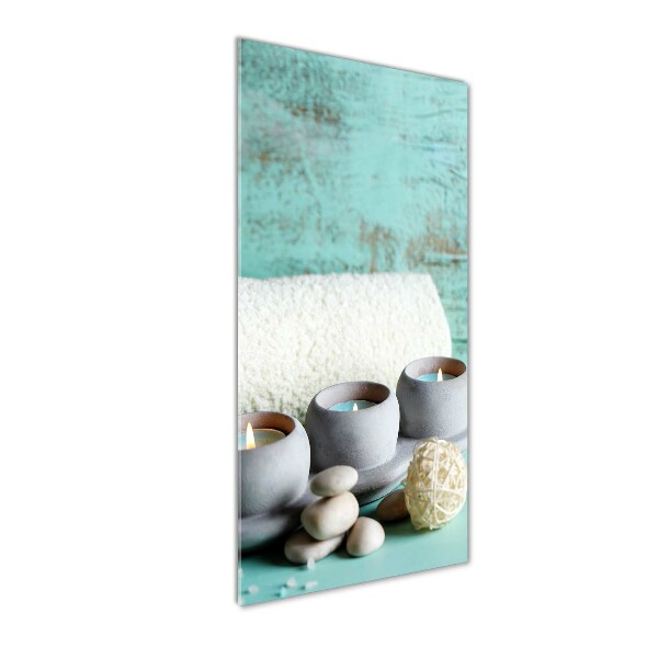 Quadro stampa su vetro verticale Candele