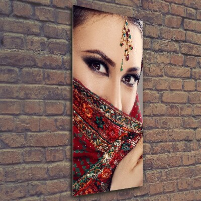 Quadro in vetro verticale Donna indiana