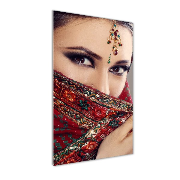 Quadro in vetro verticale Donna indiana