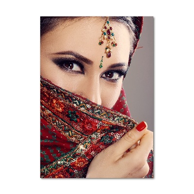 Quadro in vetro verticale Donna indiana