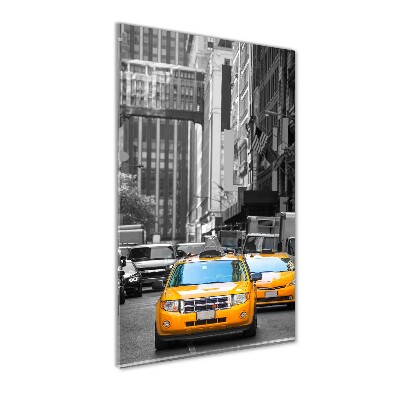 Quadro stampa su vetro verticale Taxi di New York