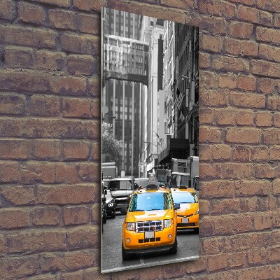 Quadro stampa su vetro verticale Taxi di New York