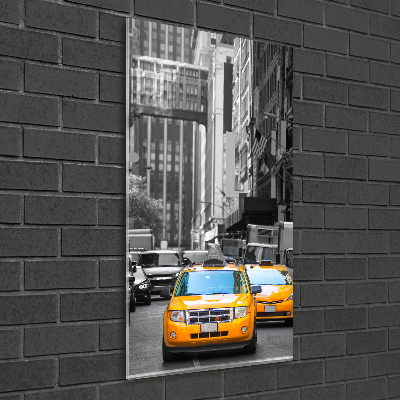 Quadro stampa su vetro verticale Taxi di New York