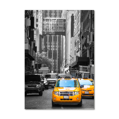 Quadro stampa su vetro verticale Taxi di New York