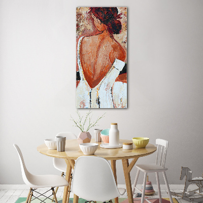 Quadro di vetro verticale Donna