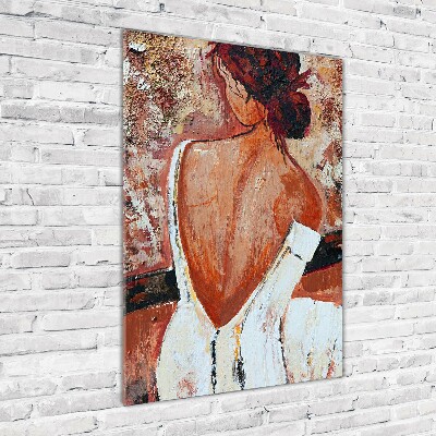 Quadro di vetro verticale Donna