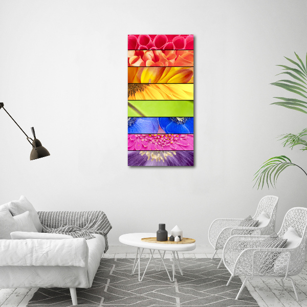 Quadro vetro verticale Fiori colorati