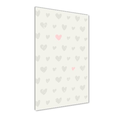 Quadro stampa su vetro verticale Sfondo a cuori