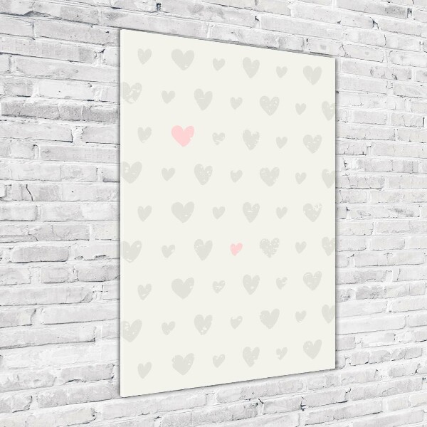 Quadro stampa su vetro verticale Sfondo a cuori
