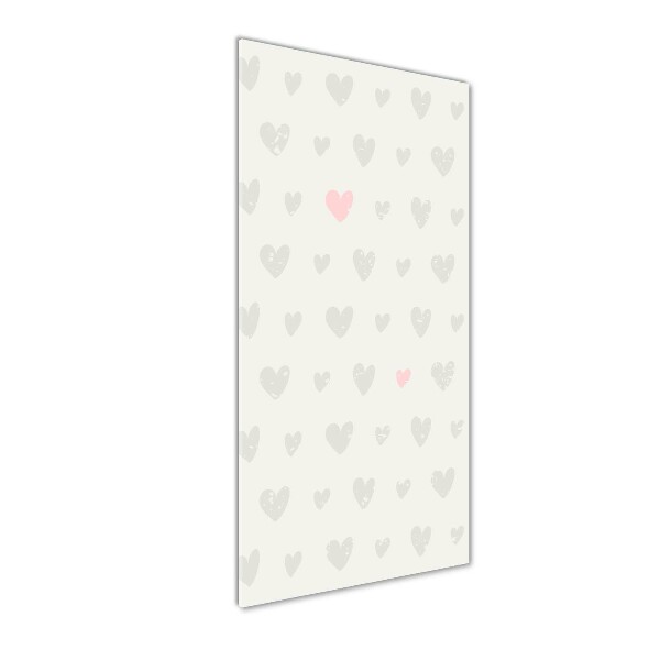 Quadro stampa su vetro verticale Sfondo a cuori