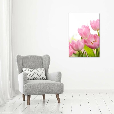 Quadro in vetro verticale Giardino rosa