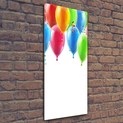 Quadro di vetro verticale Palloncini colorati