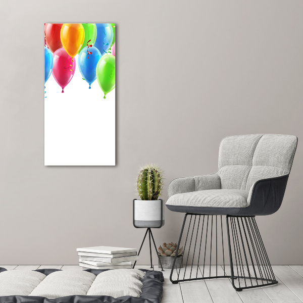 Quadro di vetro verticale Palloncini colorati