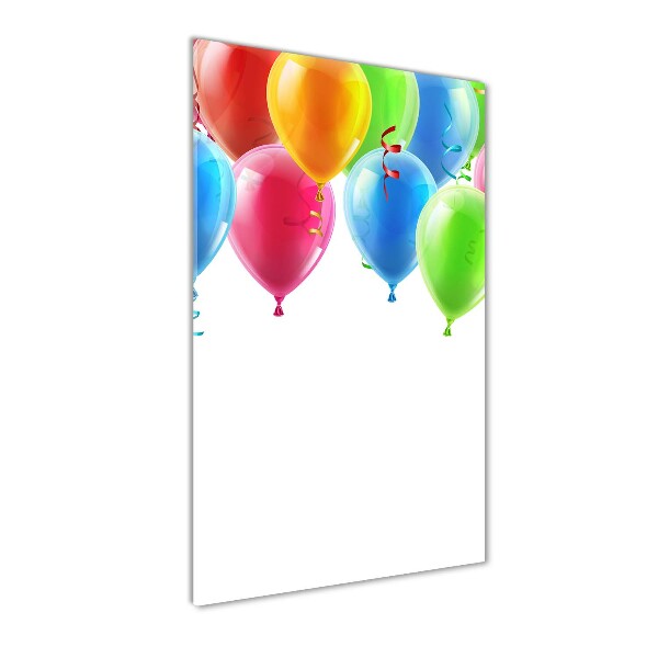 Quadro di vetro verticale Palloncini colorati