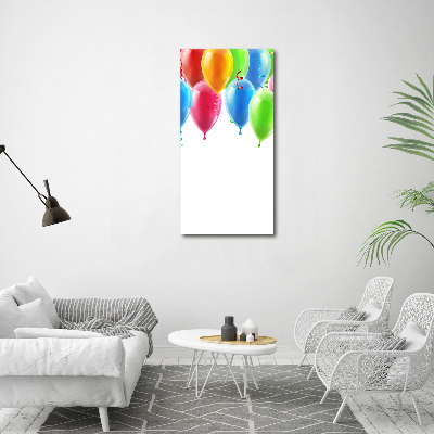 Quadro di vetro verticale Palloncini colorati
