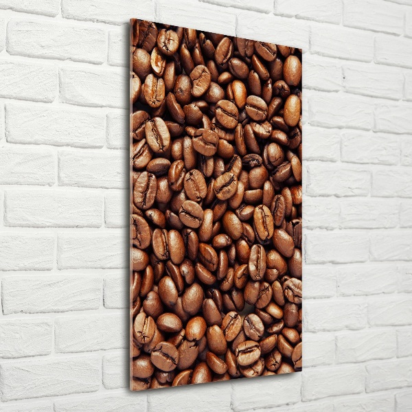 Quadro di vetro verticale Chicchi di caffè
