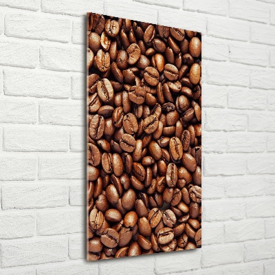 Quadro di vetro verticale Chicchi di caffè