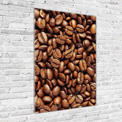 Quadro di vetro verticale Chicchi di caffè