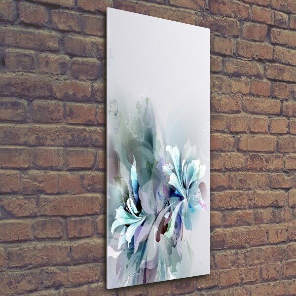 Quadro di vetro verticale Fiori astratti