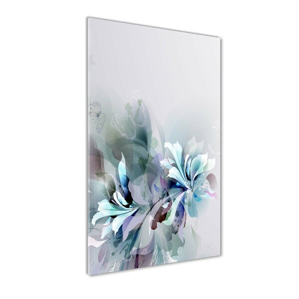 Quadro di vetro verticale Fiori astratti
