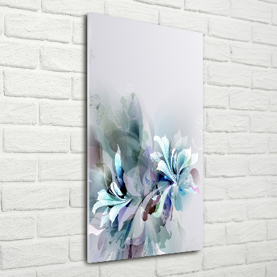 Quadro di vetro verticale Fiori astratti
