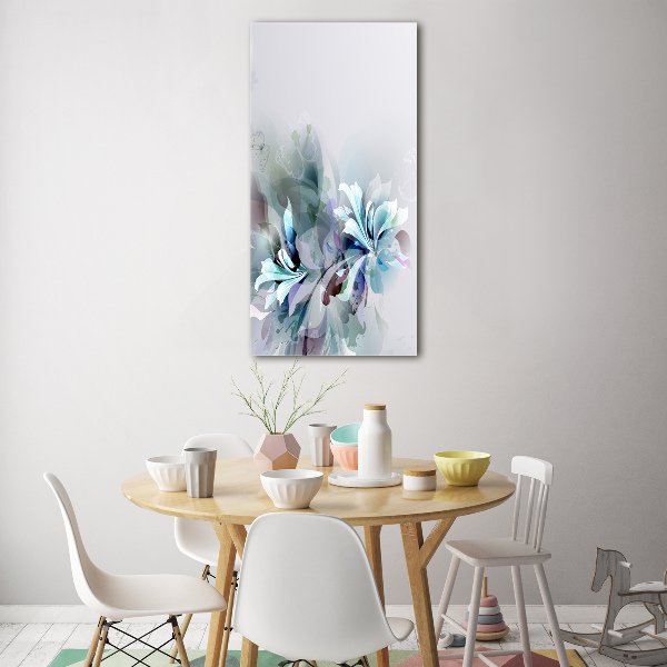 Quadro di vetro verticale Fiori astratti