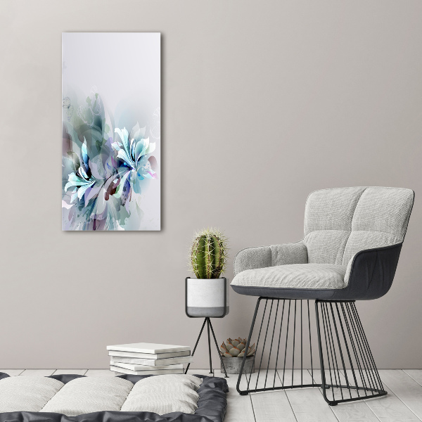 Quadro di vetro verticale Fiori astratti
