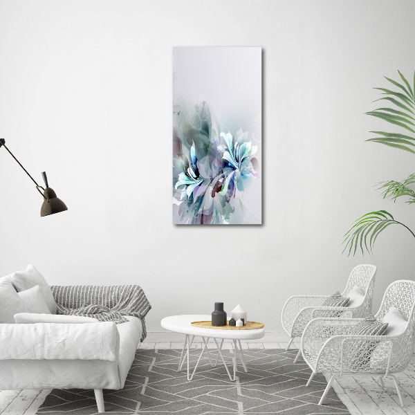 Quadro di vetro verticale Fiori astratti