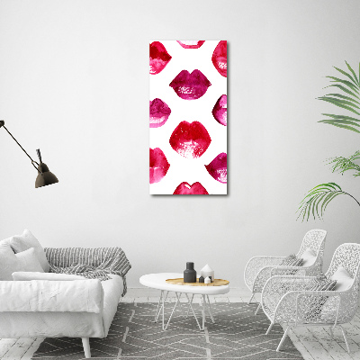 Quadro vetro verticale Labbra rosse