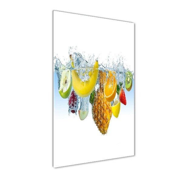 Quadro stampa su vetro verticale Frutti sott'acqua