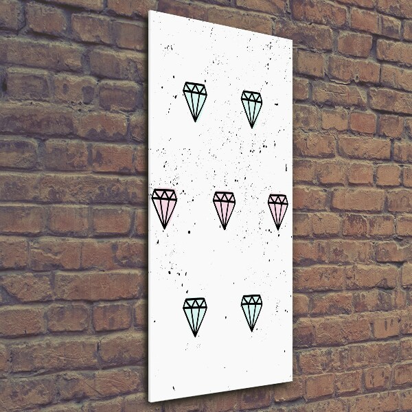 Quadro in vetro verticale Diamanti
