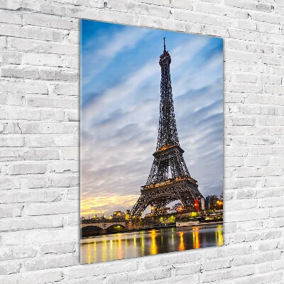 Quadro di vetro verticale Torre Eiffel Parigi