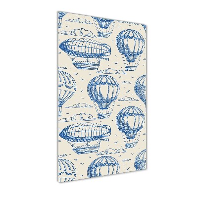 Quadro vetro verticale Dirigibili e mongolfiere