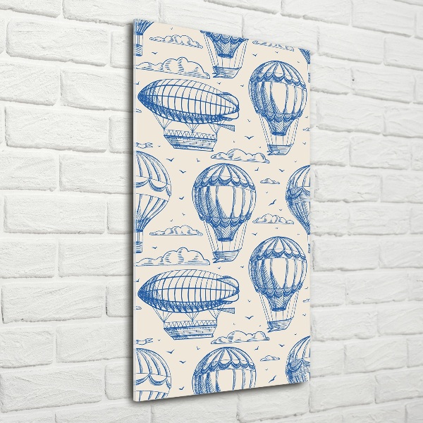 Quadro vetro verticale Dirigibili e mongolfiere