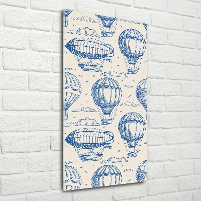 Quadro vetro verticale Dirigibili e mongolfiere
