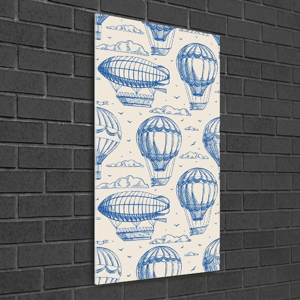 Quadro vetro verticale Dirigibili e mongolfiere
