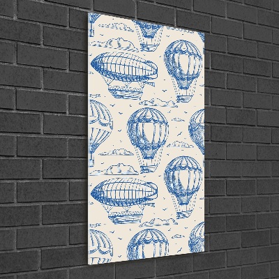 Quadro vetro verticale Dirigibili e mongolfiere